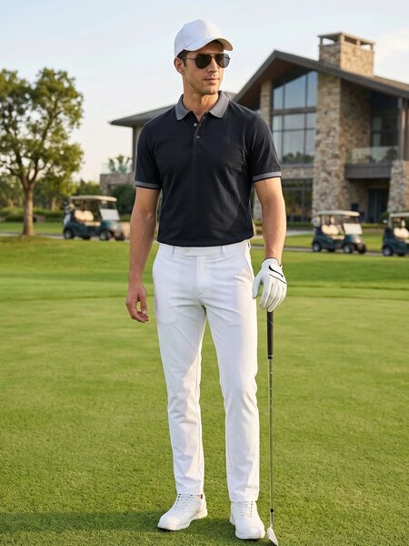 Black Jacquard  Polo T-Shirt (POLO-1187)