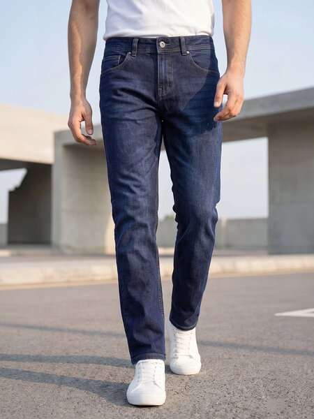 Dark Blue Straight Fit Jeans 61