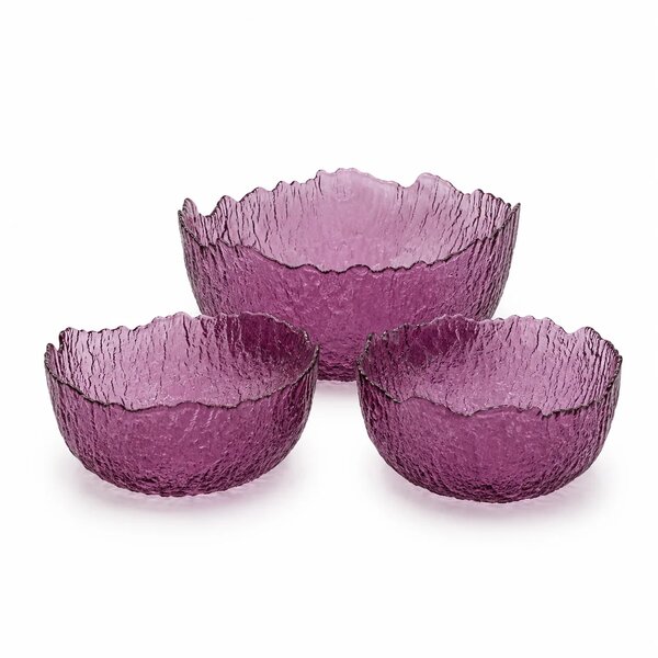 7 Pcs Fruit Bowl Set – Decorative Serving Bowls in Amber, Purple, Clear White, Pink, Blue & Black