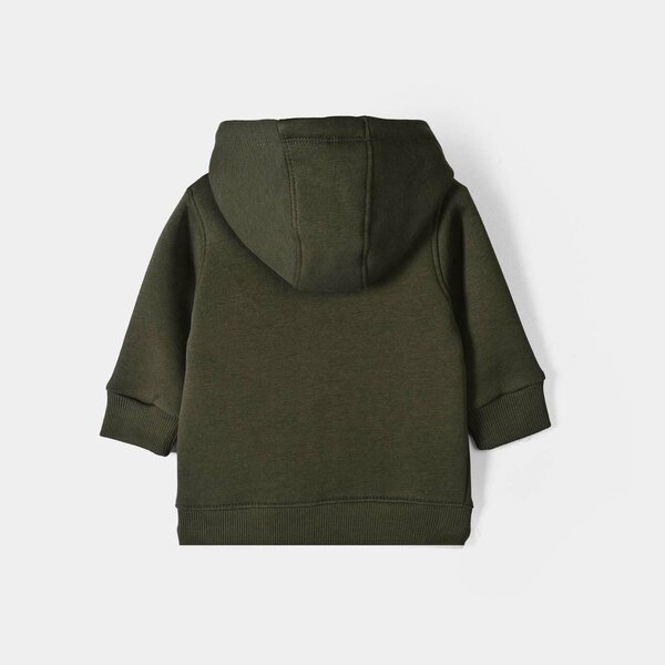 Infant Boys Fleece Knitted Jacket Skates - Olive Green