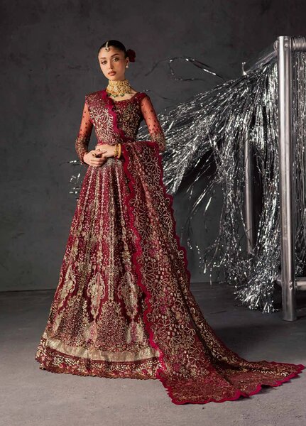 Muse Formal by Nureh Unstitched Embroidered Net 4 Piece Suit NU26UMF NFM-02 - Wedding Collection