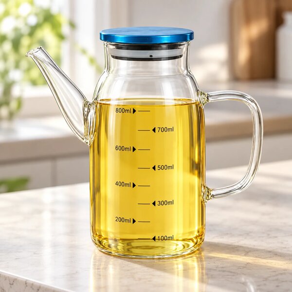 Glass Oil Bottle with Measurement Markings – 800 ml