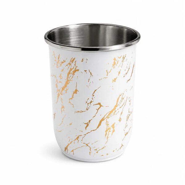 Coffee Mug Temperature Resistant Stainless Steel Marble Design Mug