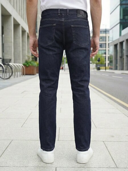 Navy Blue Straight Fit Jeans 52