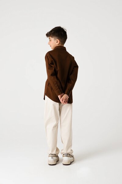 Boys Wooden Brown Casual Shirt