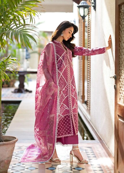 Astoria by Mushq Unstitched Embroidered Lawn 3 Piece Suit MQ26UAL 303-Rosea - Festive Collection