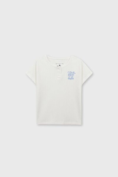 Girls White Comfort Ribbed Tee