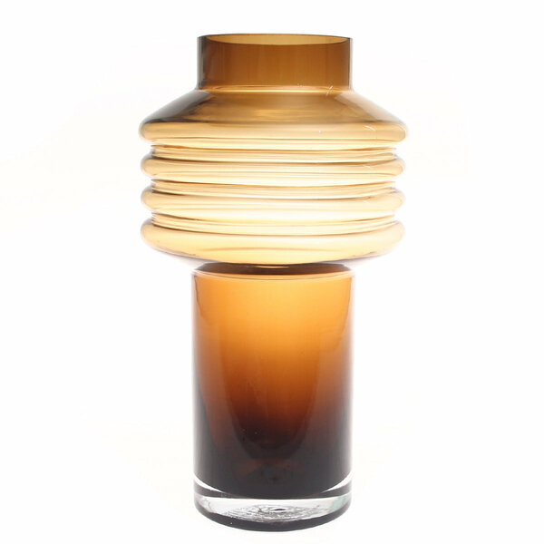 Light & Dark Brown Glass Vase L | Modern Gradient Décor Pakistan | Stylish Large Accent