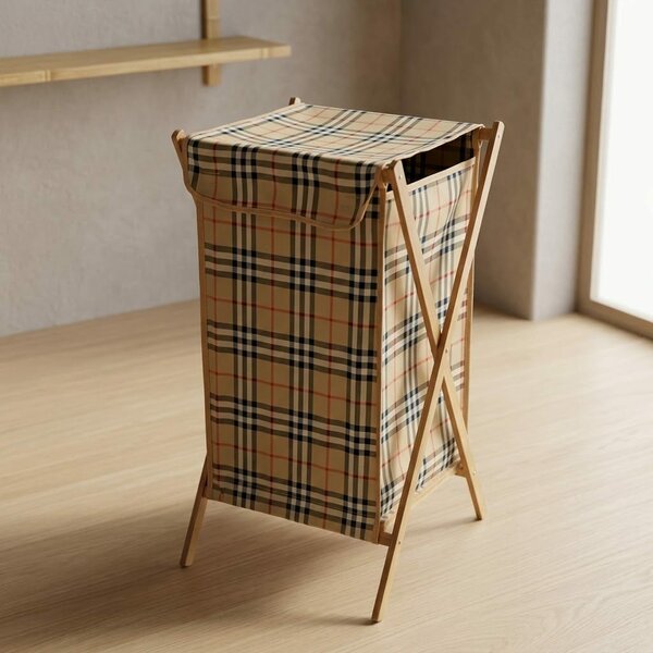 Assorted Bamboo Laundry Hamper – Foldable Clothes Basket with Fabric Liner & Lid