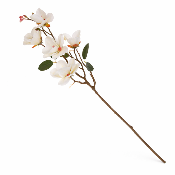 Artificial White Magnolia Flower Stem – Elegant Faux Magnolia for Floral Arrangements & Décor