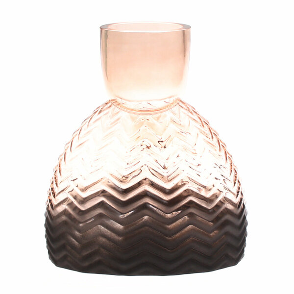 Black &Purple Oval Flat Glass Vase | Modern Textured Décor Pakistan | Stylish Home Accent