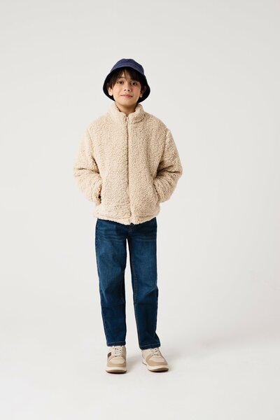 Boys Sandstone Sherpa Beige Jacket