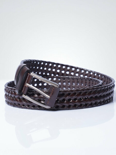 Dark Brown Braided Leather Belt (BELT-971)