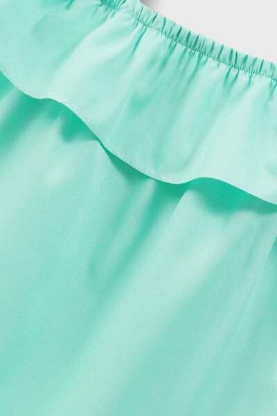 Solid Sea Green Ruffle Top