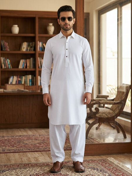 White Designer Shalwar Kameez (SK-735)