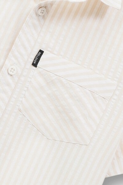 Boys Off-White Cotton Stripe Shirt