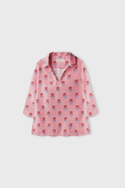 Rosy Floral A-Line Top
