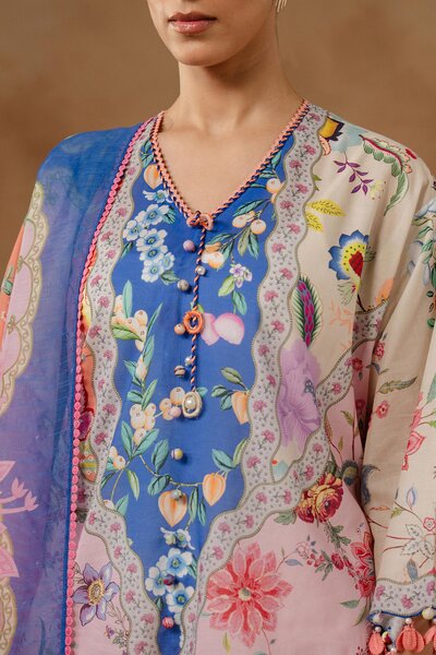 Unstitched Muzlin Lawn 3 Piece Suit