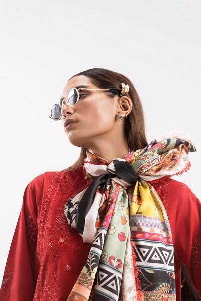 Stitched Silk Digital Printed Dupatta