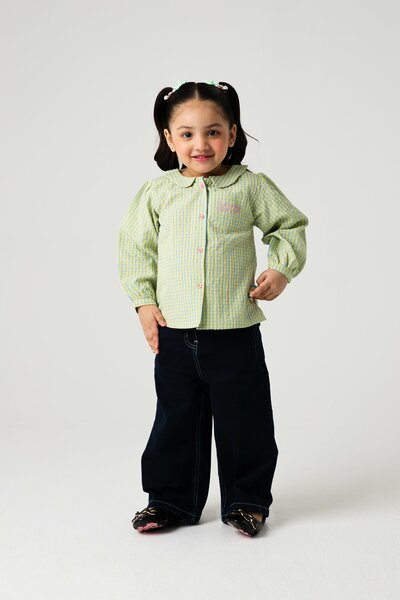 Yellow Sky Gingham Cotton Top
