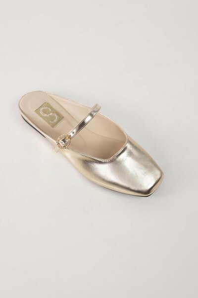 Gold Mary Jane Flats