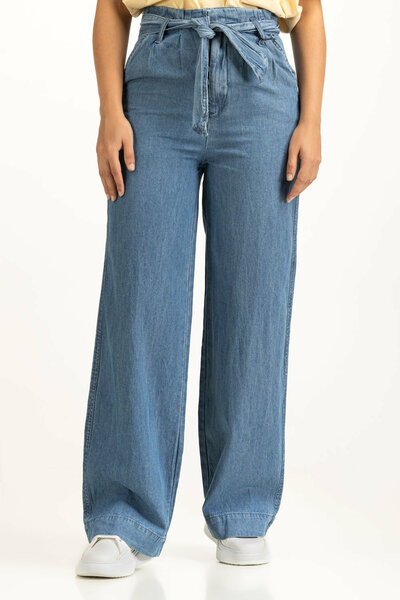 Straight Fit Wide Leg Trousers