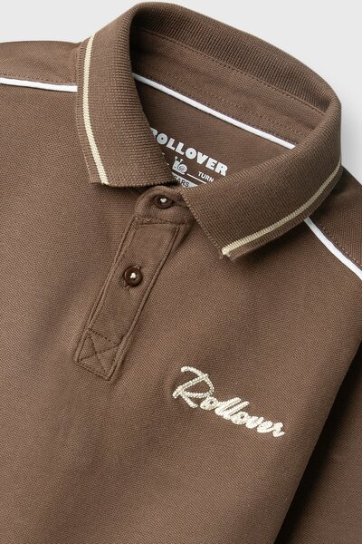 Boys Signature Dark Brown Pique Polo