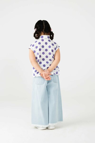 White Polka Dot Cotton Top