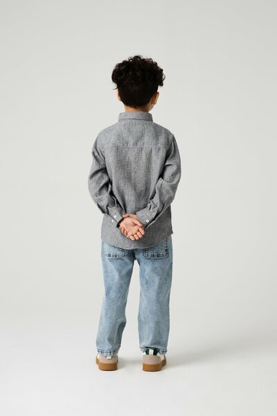 Grey Chambray Casual Shirt