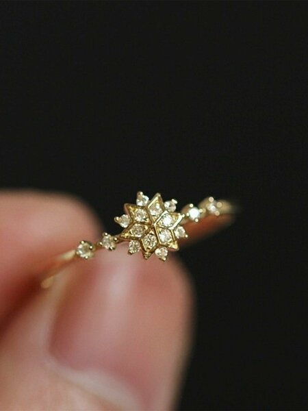 Shein - Cubic Zirconia Decor Silver Wedding Band For Women Bridal Wedding Fine Jewelry