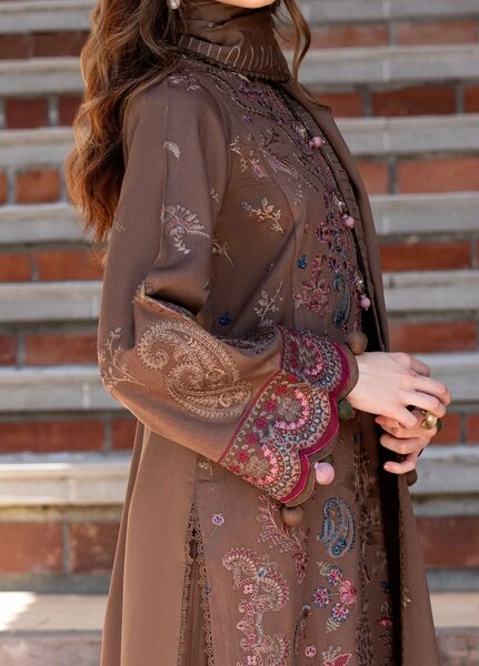 Serenity by Florent Unstitched Embroidered Marina Twill 3 Piece Suit FL26USF Tara - Festive Collection