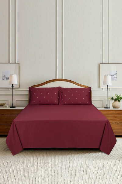 Pomegranate T-400 Embroidered Bed Sheet Set