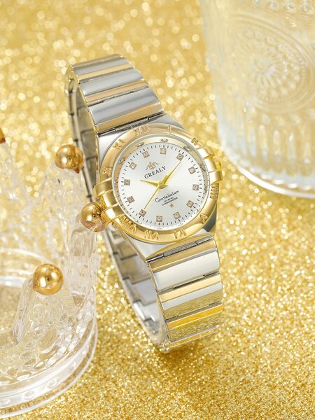 Shein - Water Resistant Round Pointer Quartz Watch
