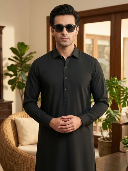 Dark Green Designer Kurta Shalwar (SK-695)