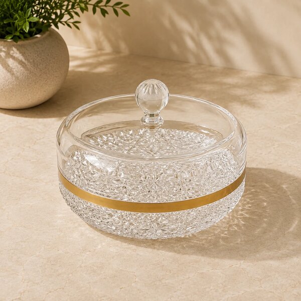 Mini Crystal Dry Fruit Serving Bowl with Lid