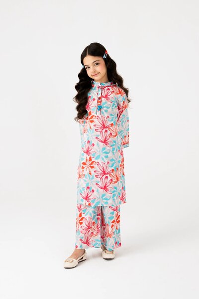 Charming Floral Printed Kurta Set - 2pc