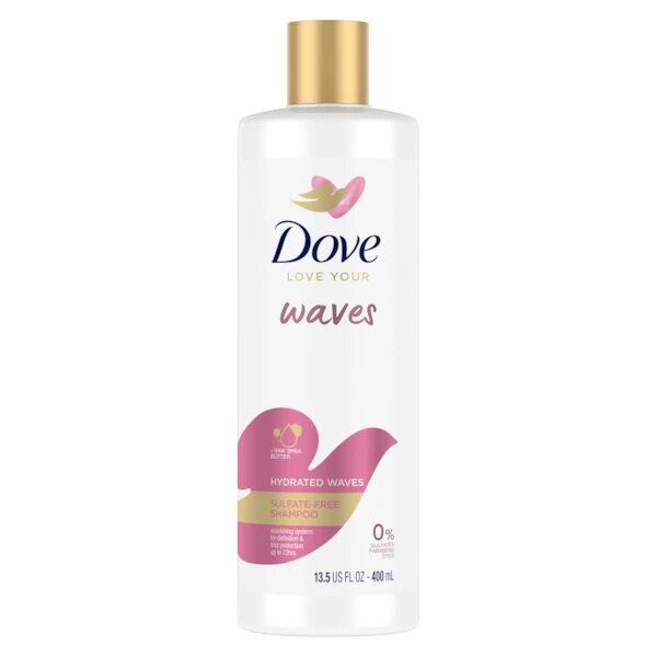 Dove - Love Your Waves Hydrated Waves Sulfate-Free Shampoo - 13.5 Fl Oz (400ml)