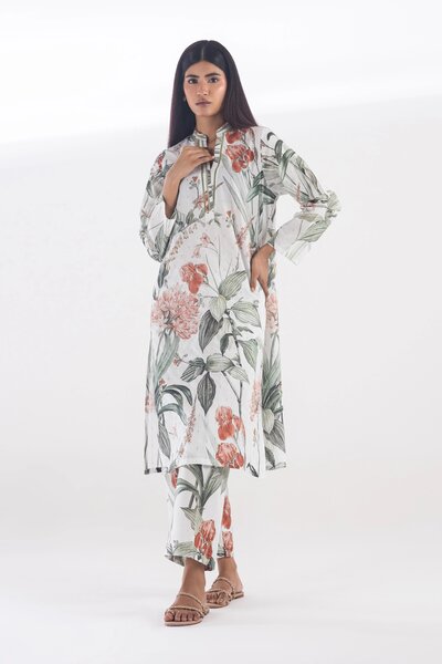 Stitched Printed Lawn Shirt + Culotte