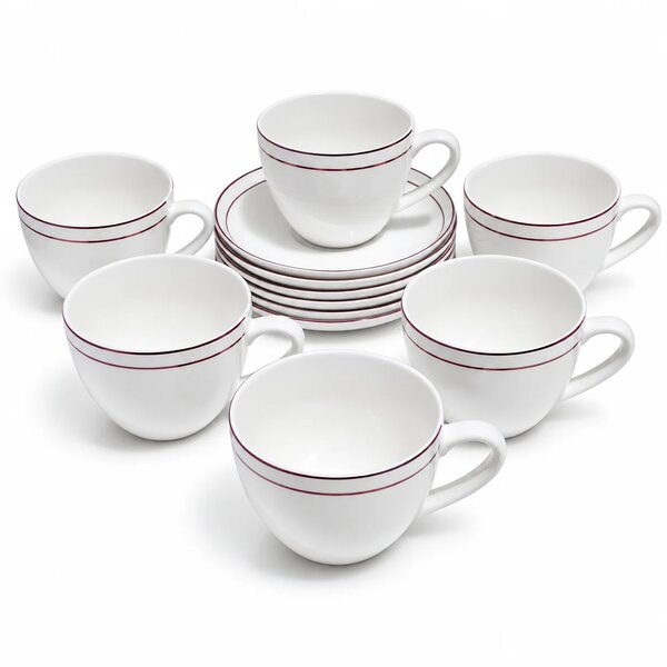 12-Piece Cup & Saucer Set – White