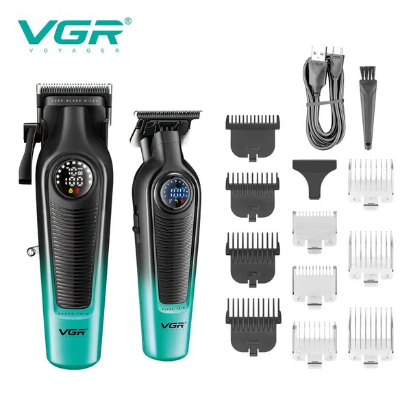 VGR -  Hair Trimmer Professional Trimmers Barber Cordless Clippers Electric Hair Cut Machine LED Hair Trimmer for Men V-996 V-196