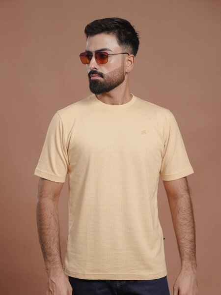 Oatmeal Jacquard Men’s T-Shirt (TEE-356)