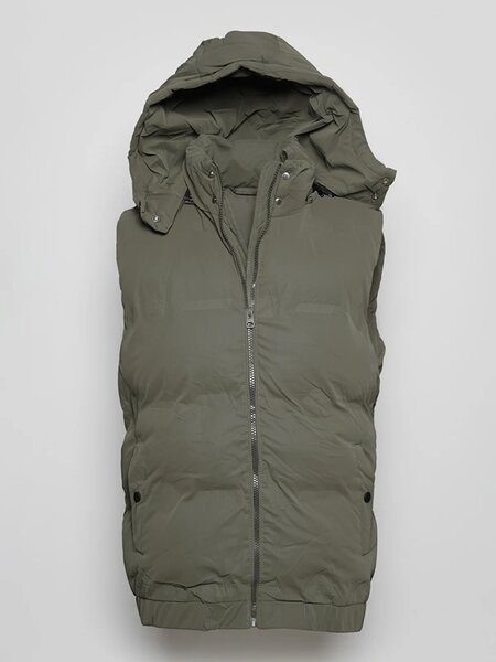 Light Green Imported Sleeveless Hooded Puffer (PJ-108)