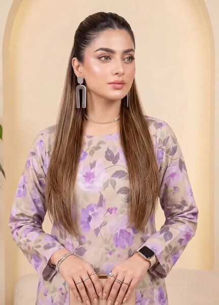 2PC Unstitched Printed Lawn Suit ( SUNS82AG2048)