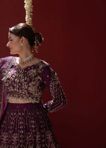 Ember by Aylin Unstitched Embroidered Raw Silk 3 Piece Suit AY26UEW Ethereal - Wedding Collection