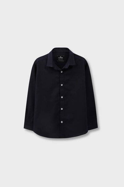Navy Blue Chambray Shirt