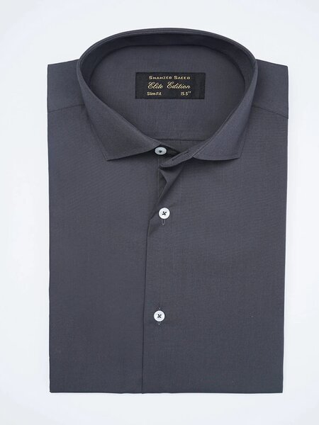 Charcoal Plain, Cutaway Collar, Elite Edition, Men’s Formal Shirt (FS-2542)