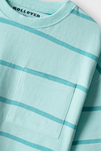 Boys Mint Stripe Drop Tee