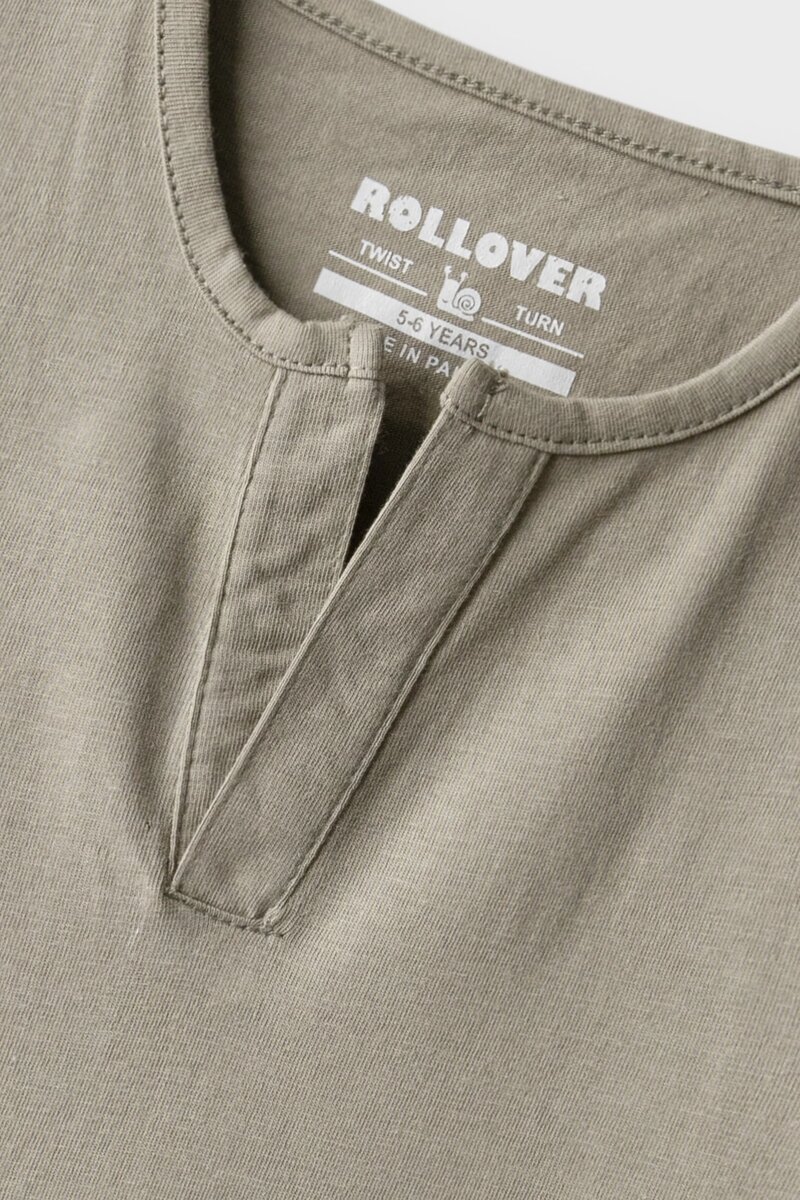 Boys Steel Grey Henley T-Shirt