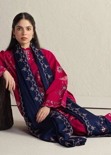 Coco by Zara Shahjahan Unstitched Khaddar 3 Piece Suit CZS26UKW NAIRANG 8B - Winter Collection
