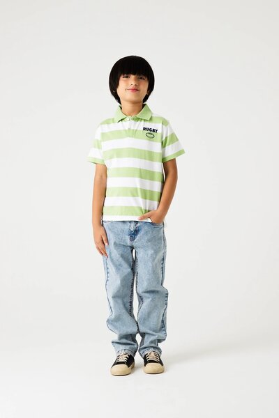 Boys Pistachio Rugby Polo Shirt